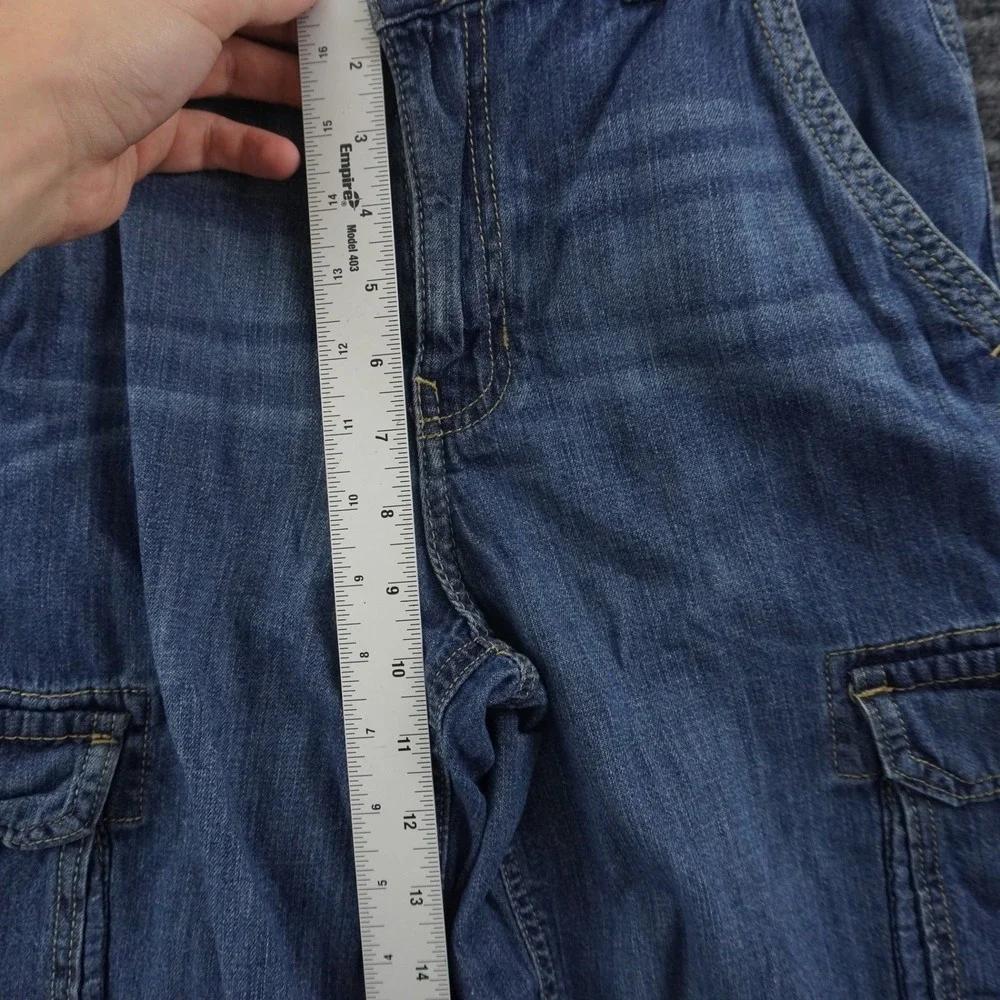 Old‎ Navy Cargo Shorts Boys 18 Blue Denim Medium Wash Adjustable Waist Utility